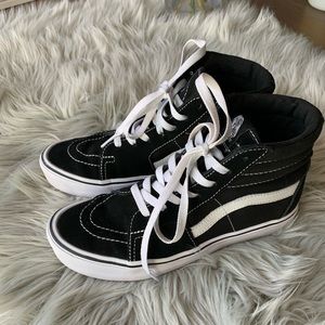 Vans Black High Tops with White Detail